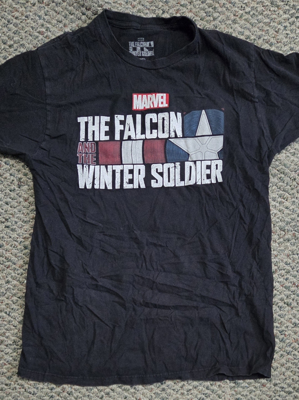 Marvel The Falcon and The Winter Soldier Black Graphic T‑Shirt